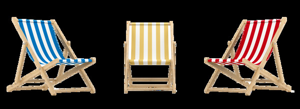 各种颜色的沙滩椅透明装饰素材