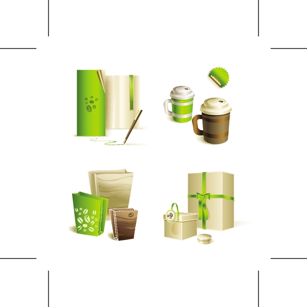 綠色主題飲品VI設(shè)計模板