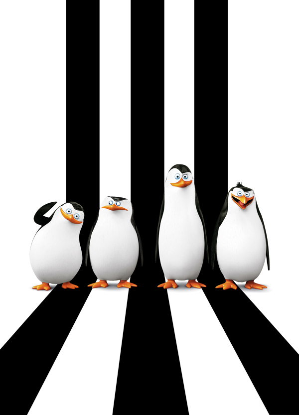 黑白间条马达加斯加的企鹅图片