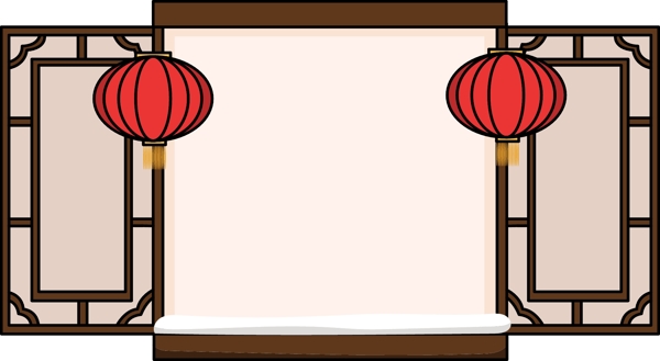 手繪新年門框邊框