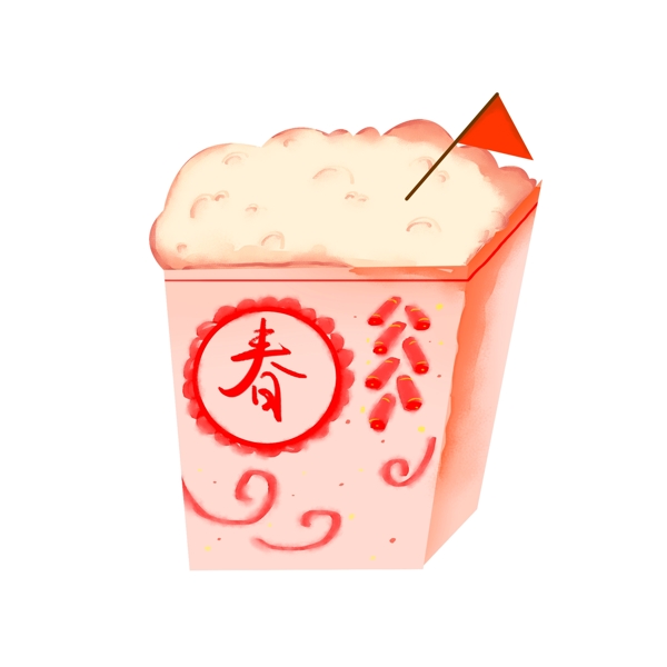 食物爆米花春節(jié)新春美味可愛PNG元旦