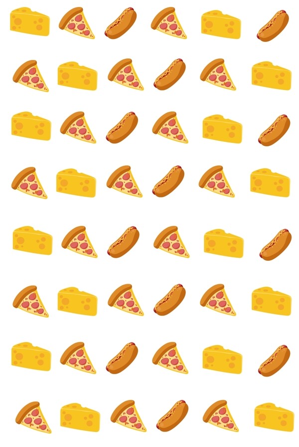 黄色的披萨底纹插画