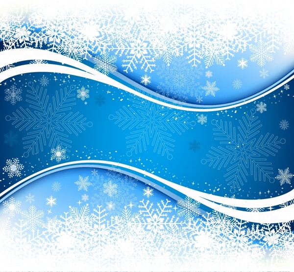 矢量素材清新雪花背景