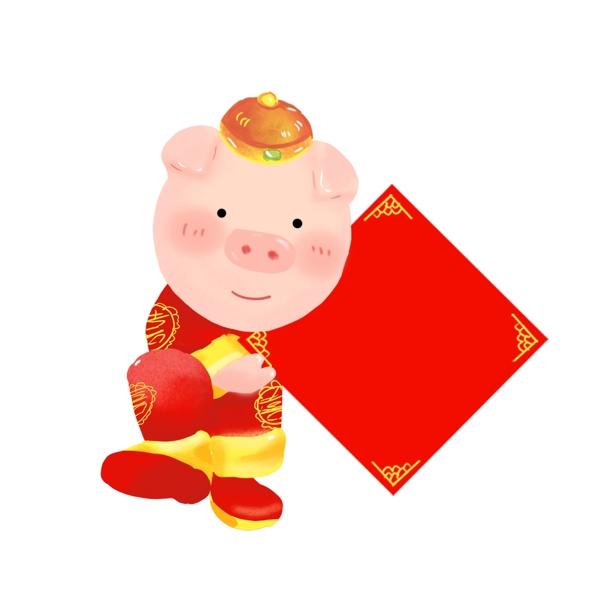 豬年邊框裝飾新年中國風(fēng)矢量可商用元素