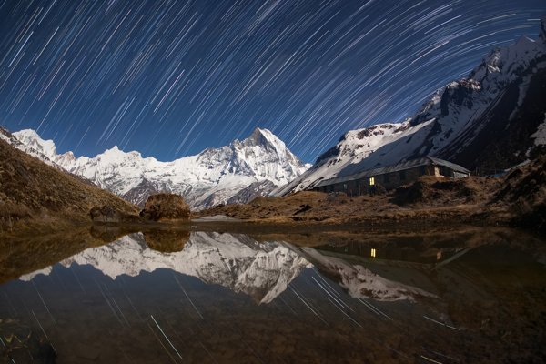唯美的高山星空