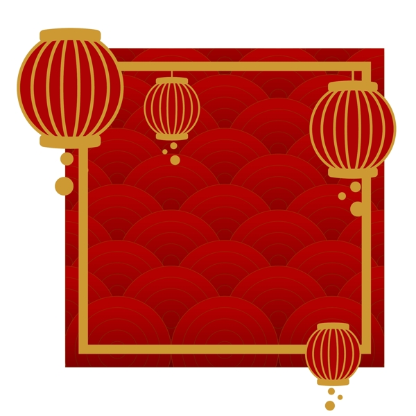 中国风灯笼祥云纹标题框文字框