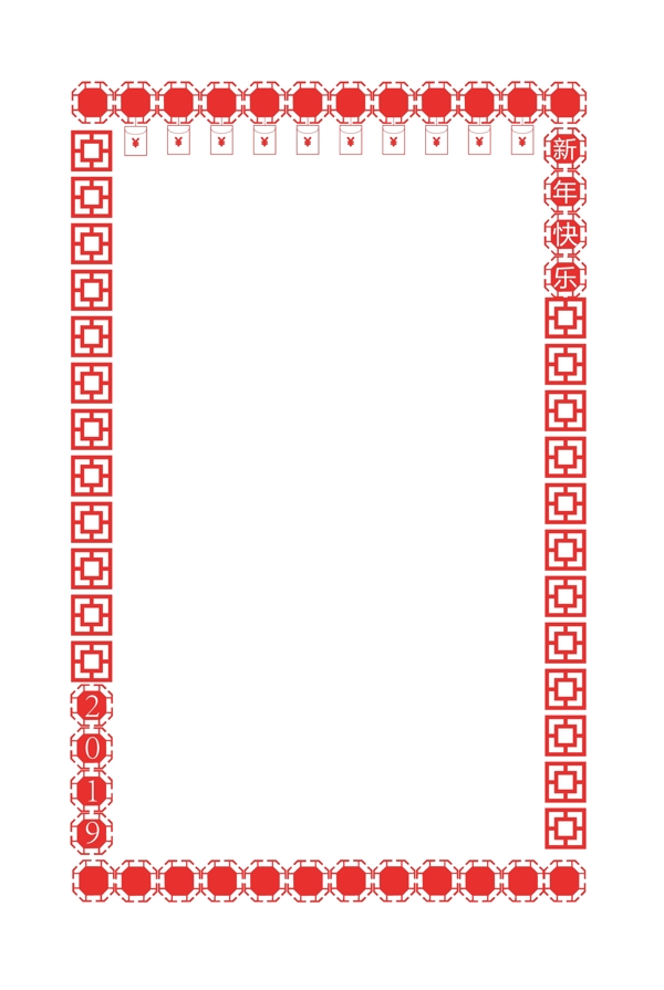 漂亮的花紋邊框插畫
