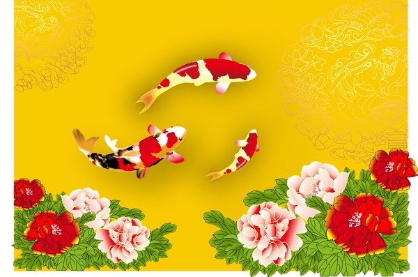 魚和牡丹