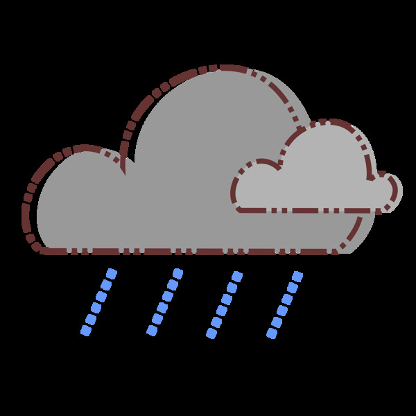 雨天云圖標(biāo)矢量MBE卡通可愛元素