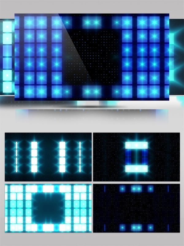 蓝光方块矩阵视频素材