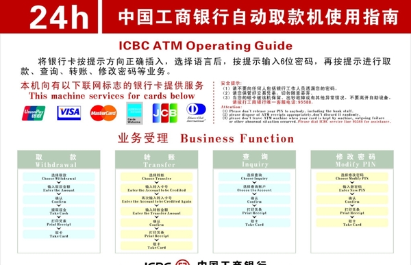 中国工商银行自动取款机使用指南图片
