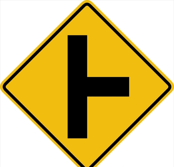 外国交通图标丁字路口标识