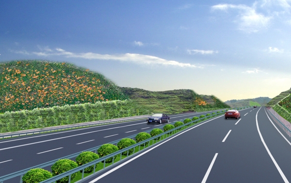 道路邊坡設(shè)計景觀綠化PSD圖片