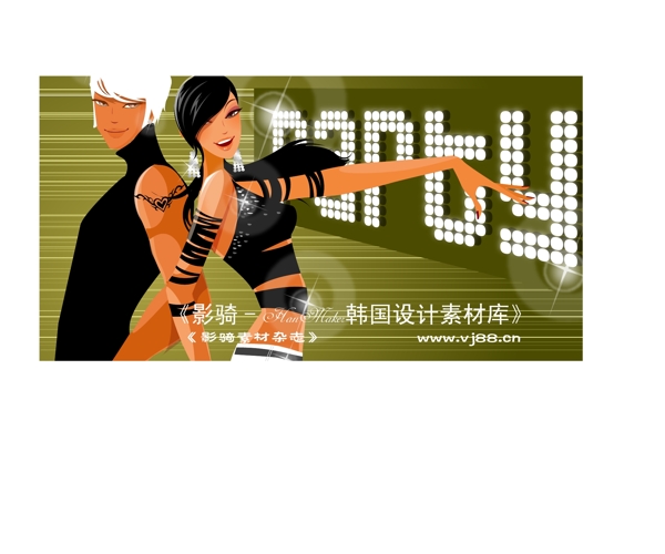 時尚俱樂部矢量人物AI0287