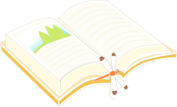 手繪書簽書本元素