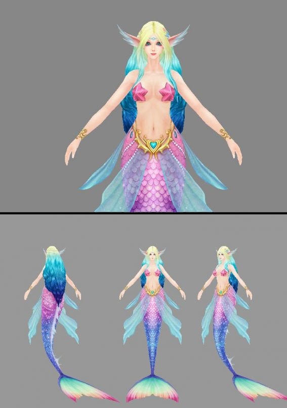 天堂II美人鱼模型图片
