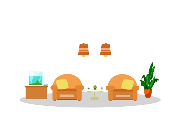 家具装饰绿植鱼缸