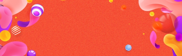 幾何圖形紅色漸變電商促銷banner