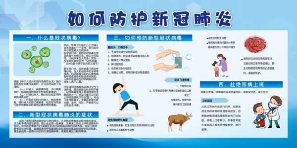 新冠肺炎防護(hù)展板海報