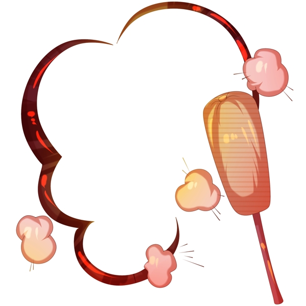 紅色的立體邊框插畫