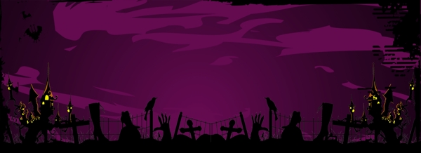 紫色万圣节电商海报背景