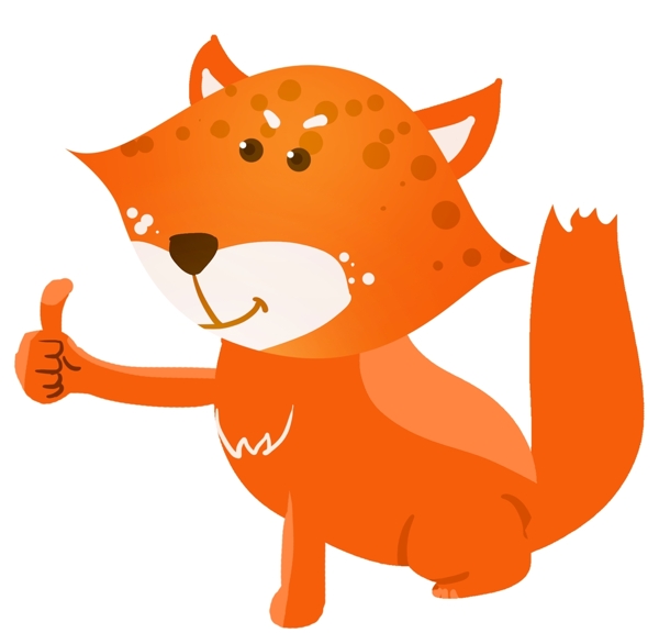 点赞的小狐狸插画图片