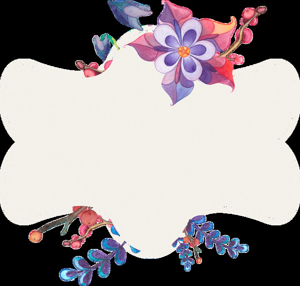 精美花卉边框卡通透明素材合集