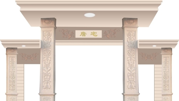 別墅門柱圖片