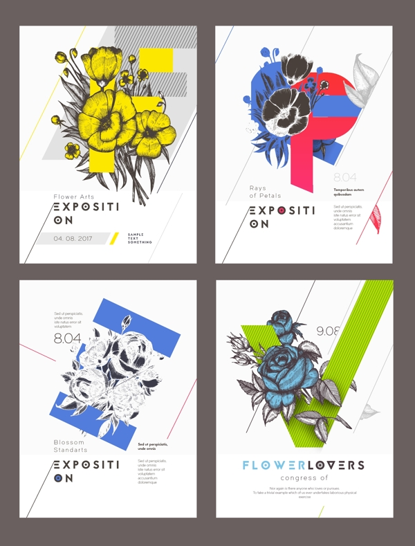 復(fù)古玫瑰插畫