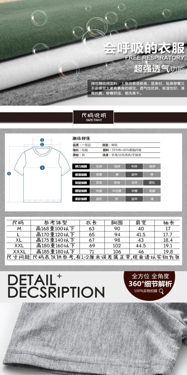淘寶男裝T恤詳情模板