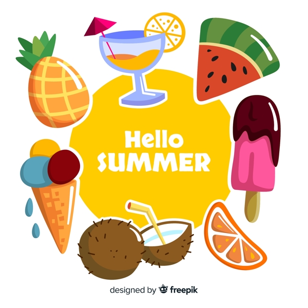 创意夏季食物框架