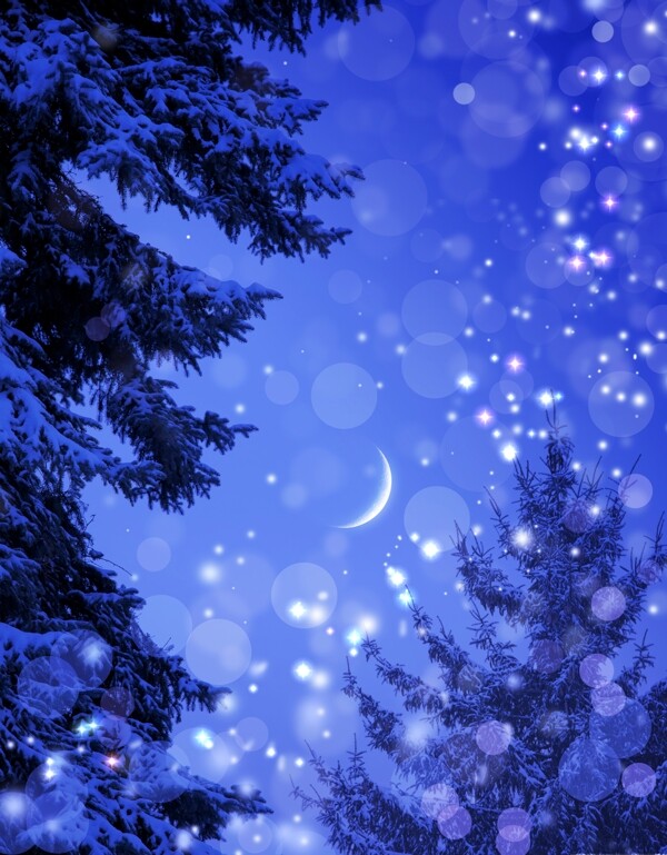 冬季夜景圖片