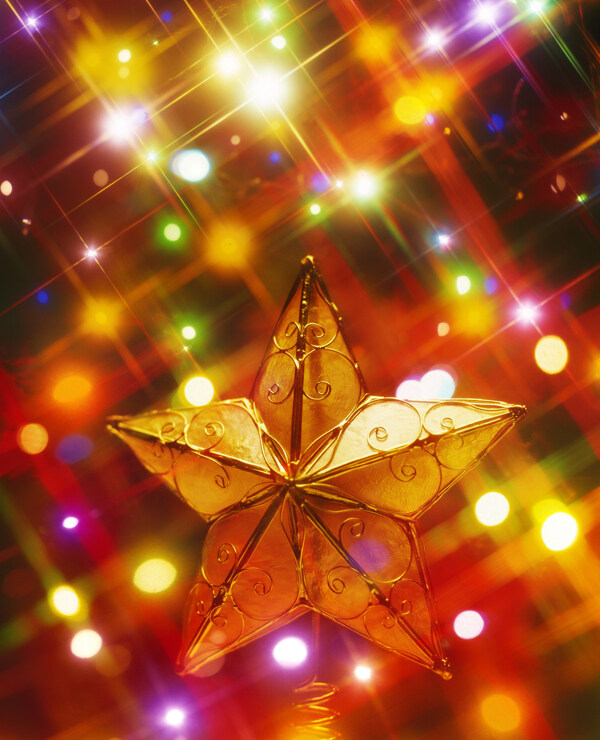 梦幻圣诞五角星素材图片图片
