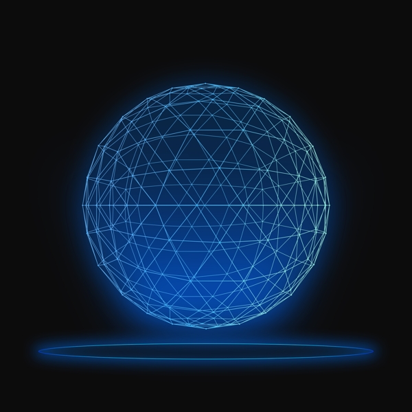 科技蓝地球线体地球互联网发光球体