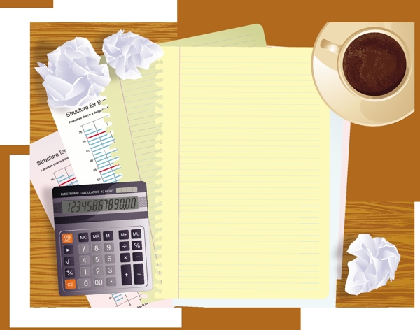 辦公室的創(chuàng)意企業(yè)桌面矢量模板
