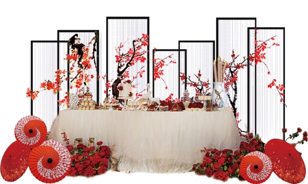 新中式红白婚礼甜品区