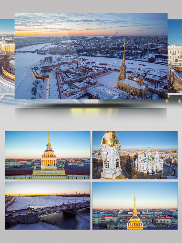 冬季风光俄罗斯乌兰乌德城市风光景观航拍