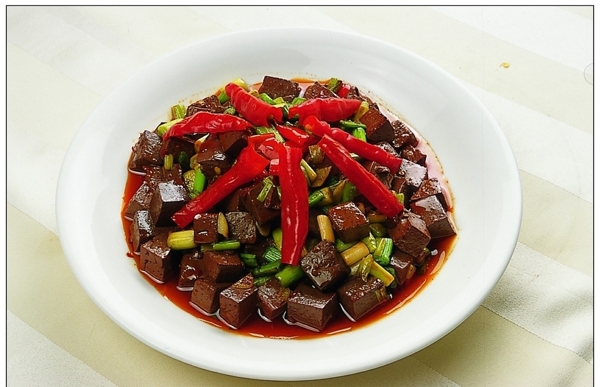 蒜苗炒羊血圖片