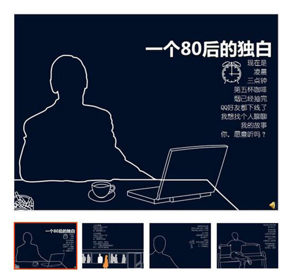 黃色簡歷ppt模板
