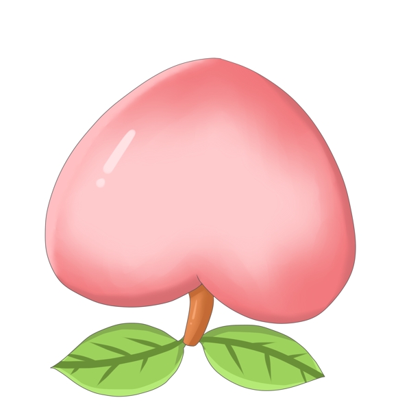 粉色心形桃子插图