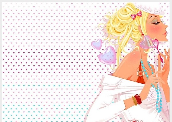 位圖人物少女插畫色彩免費(fèi)素材