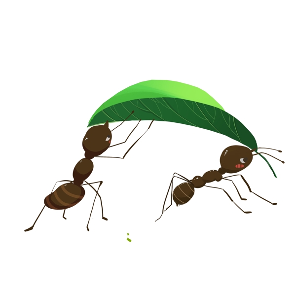手绘蚂蚁搬家场景设计