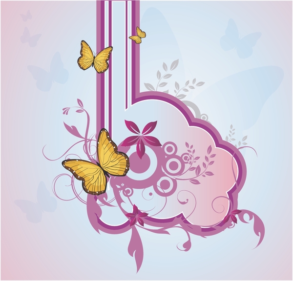 蝴蝶與時(shí)尚花紋圖案