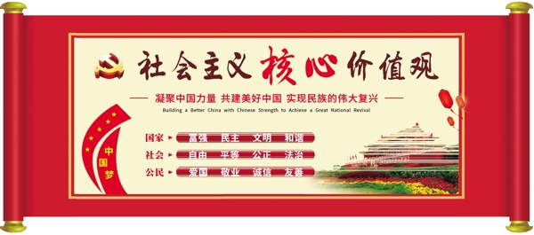 社會(huì)主義核心價(jià)值觀社區(qū)展板學(xué)校展架黨建風(fēng)