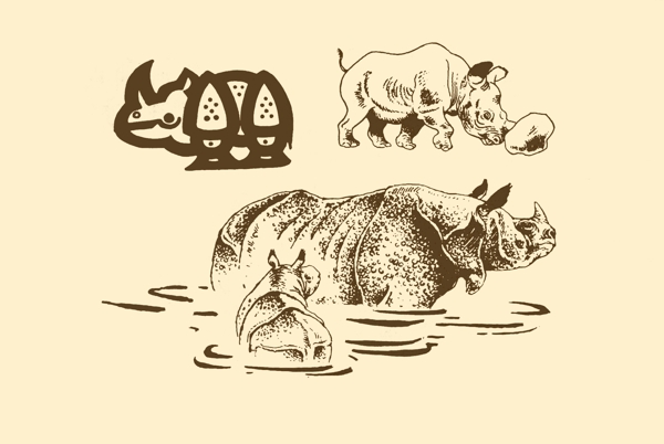 动物图案犀牛图片