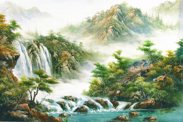 高清山水風(fēng)景畫裝飾素材畫