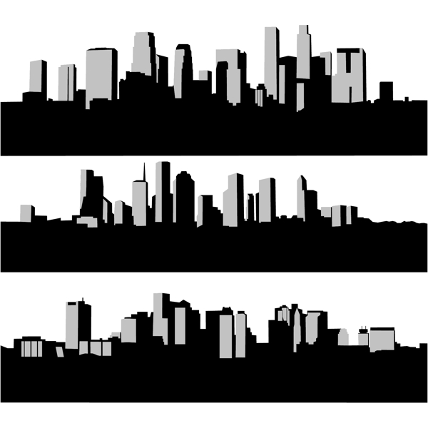 城市天际线的轮廓背景图