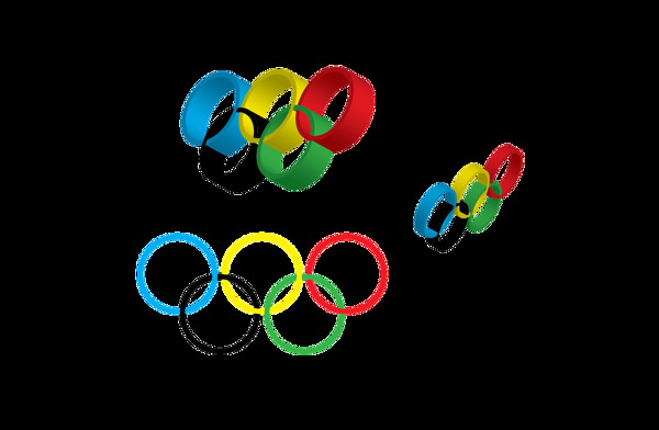 手绘彩色奥运五环元素