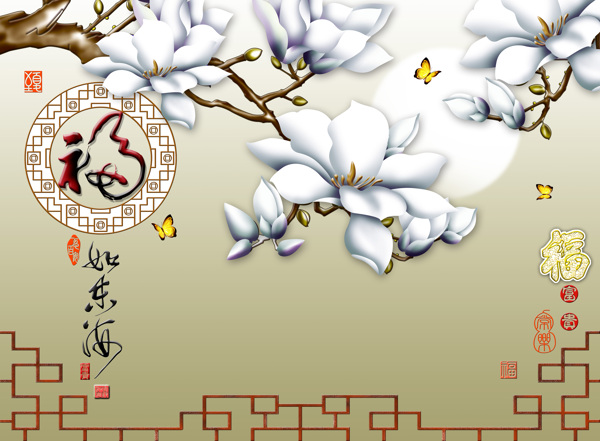 樹枝裝飾背景墻