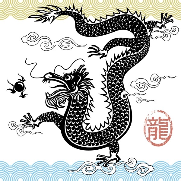中國龍矢量圖下載